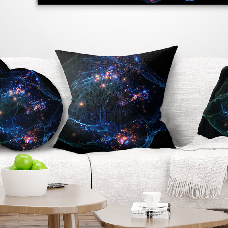  Oreiller abstrait à lumières réseau, 16 po x 1 po, Coussin décoratif
