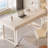 Modern white rectangular rock plate desk-437329807