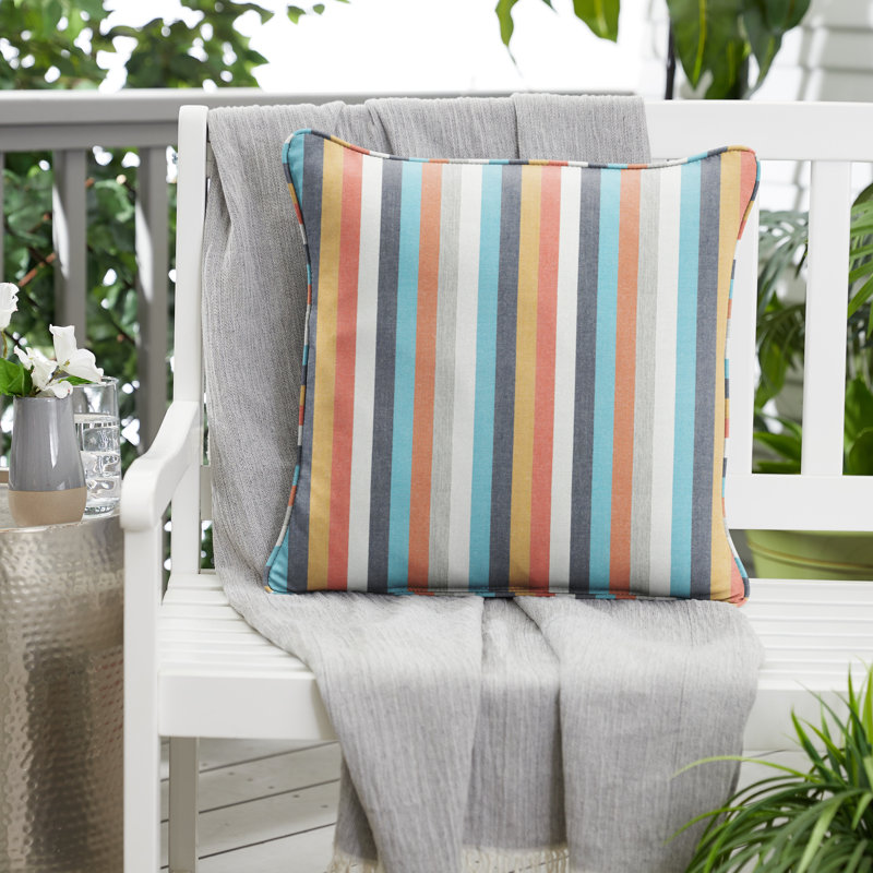 Striped Outdoor Throw Pillow, 22" x 22"