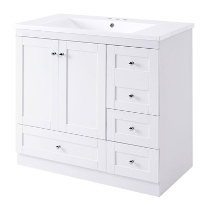 Meuble-lavabo élégant avec rangement spacieux et cuve en résine durable