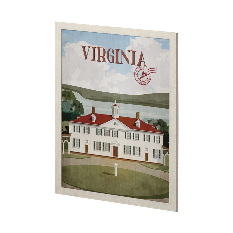 «Virginia Go» par Simeng, reproduction d'art encadrée sous verre, H 43 po x l 33 po x P 1,5 po, Cadre photo brun simple