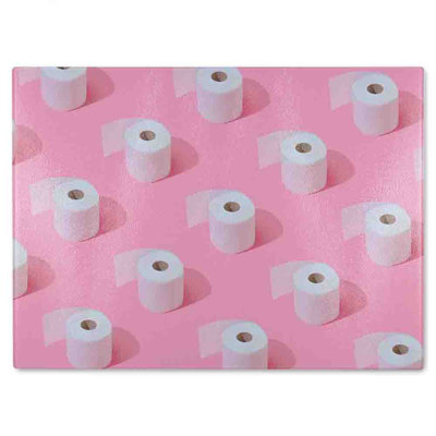 Toilet Rolls Glass Chopping Board