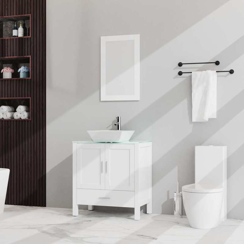 Ensemble de meuble-lavabo et lavabo Modern, Blanc