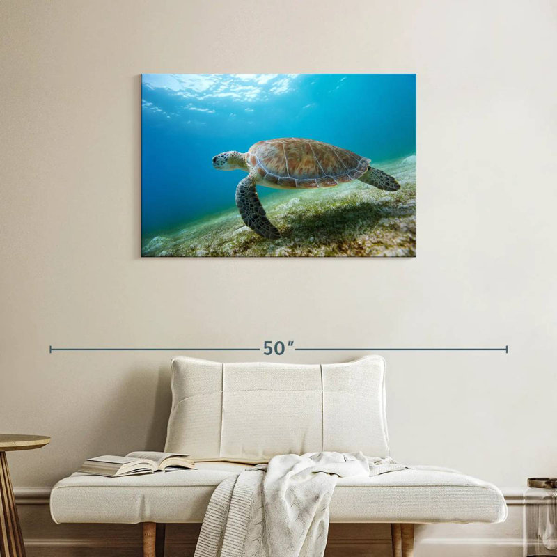 Tortue imbriquée en mouvement, H 24 po x l 36 po