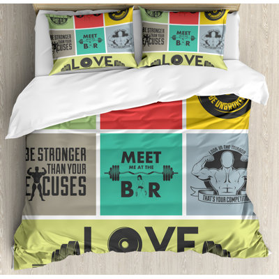 Fitness Modern & Contemporary Patchwork Duvet Cover