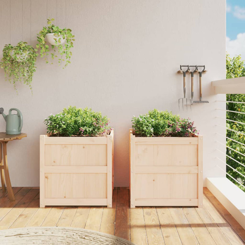 Briceidy Wood Planter Box, Natural