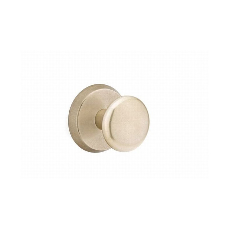 Privacy Winchester Knob with # 2 Rose, Tumbled White Bronze