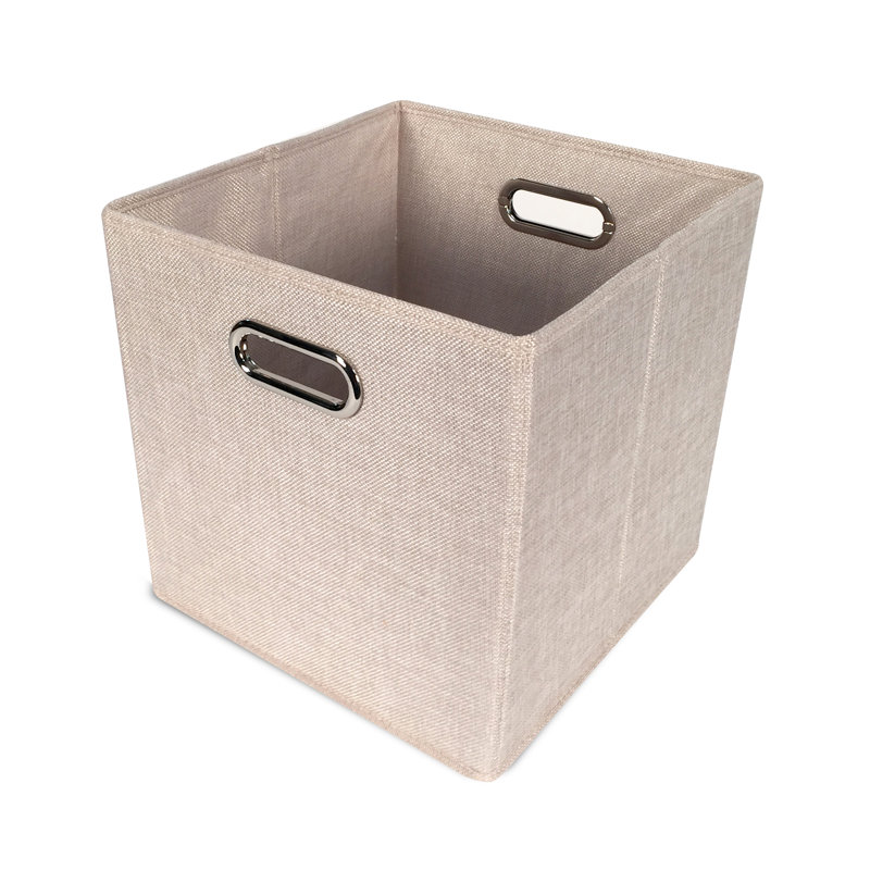 Cube Tweed Storage Bin Burgandy, Cream