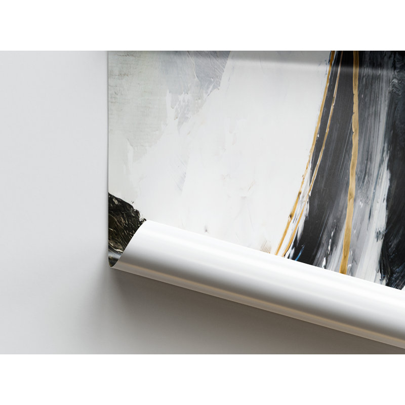 Modern Marble Printed Wall Art - Luxury Alcohol Ink Painted Canvas, 25 cm H x 35 cm W, Wrapped Canvas