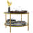 2-Tier Round Glass End Table with Metal Frame - Modern Side Table with Storage-1213971236