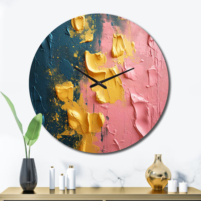 Horloge murale en métal abstraite et joyeuse joie III
