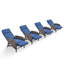 Chaise longue inclinable d'extérieur en osier de 60 po avec coussin Gaetanino (ensemble de 4)-895039598