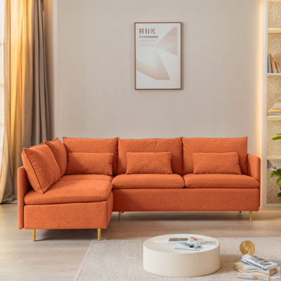 Canapé modulaire en L 90,9 po avec méridienne mobile