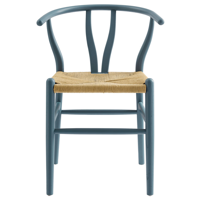 Chaise d'appoint de salle à manger en bois 32 po Amish, Bleu port, Gris clair