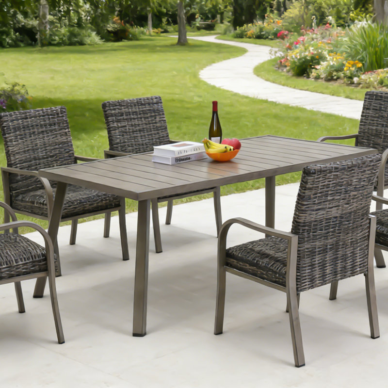 Outdoor Folding Iron Dining Table – Weather-Resistant Patio Table With Slatted Top, Foldable & Durable Iron Frame For Balcony & Garden
