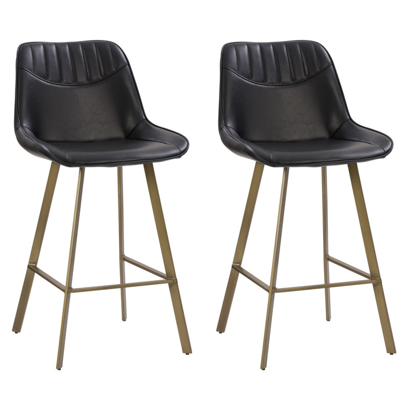 Upholstered Counter Stool, Black