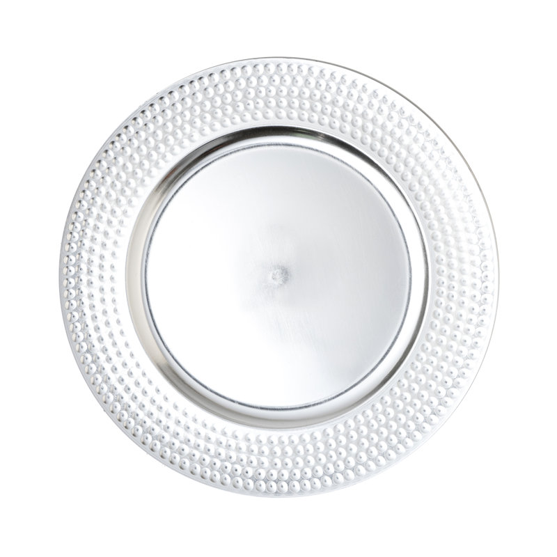 Plat de présentation en plastique 13 po-argent, Argent
