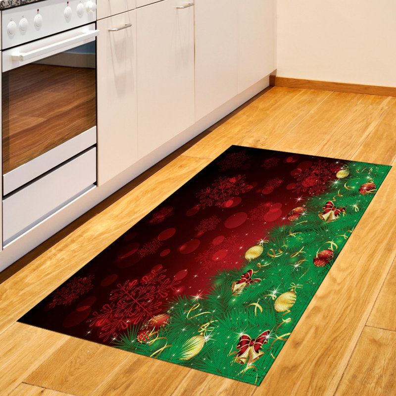 Christmas High Density Long Fiber Poly Threads Decorative Area Rug Carpet, Rectangle 2'7" x 5'