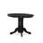 3 Piece Modern Dining Table Set Contains a Round Kitchen Table with Pedestal and 2 Light Sable Linen Fabric Parson Dining Chairs, Black-1016318744-1016318749-1016298712