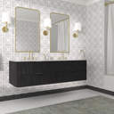 Joss & Main Nova 72" Marble Top Double Sink Floating Bathroom Vanity ...