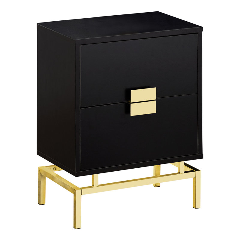 Table de bout haute 23,5 po Lieber, Or, Beige