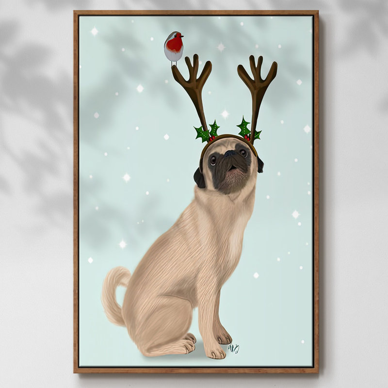 Carlin de Noël avec bois et merle, H 37 po x l 25 po x P 1,5 po, Noyer