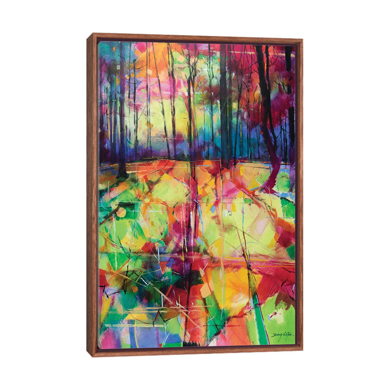 Mile End Woods by Doug Eaton - Painting on Canvas, 101.6 cm H x 66.04 cm W, Classic Brown Wood Framed