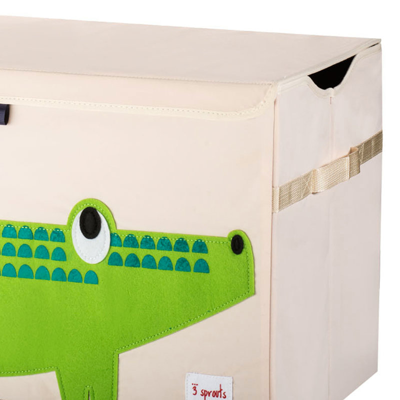 Green Crocodile Fabric Toy Chest with Handles