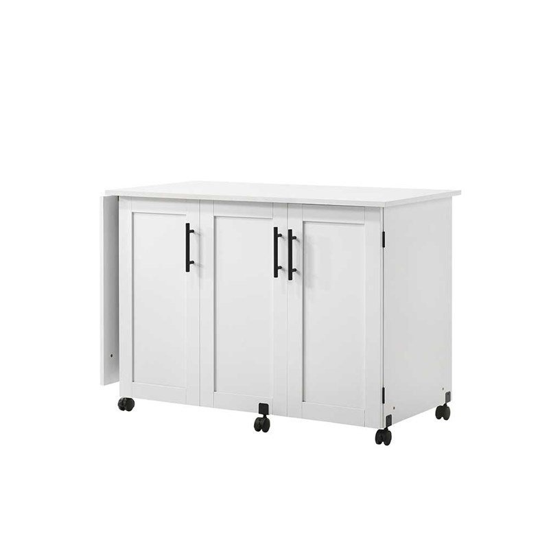 Hawthorne Collections Contemporary Sewing Craft Cart in White