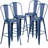 Angelean 24" High Distressed Metal Indoor-Outdoor Counter Height Stool - Back-1736821946-1683327245