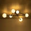 Antinique 6-Light 86cm Modern Copper Glass Globe Sputnik Semi Flush Mount-291242092