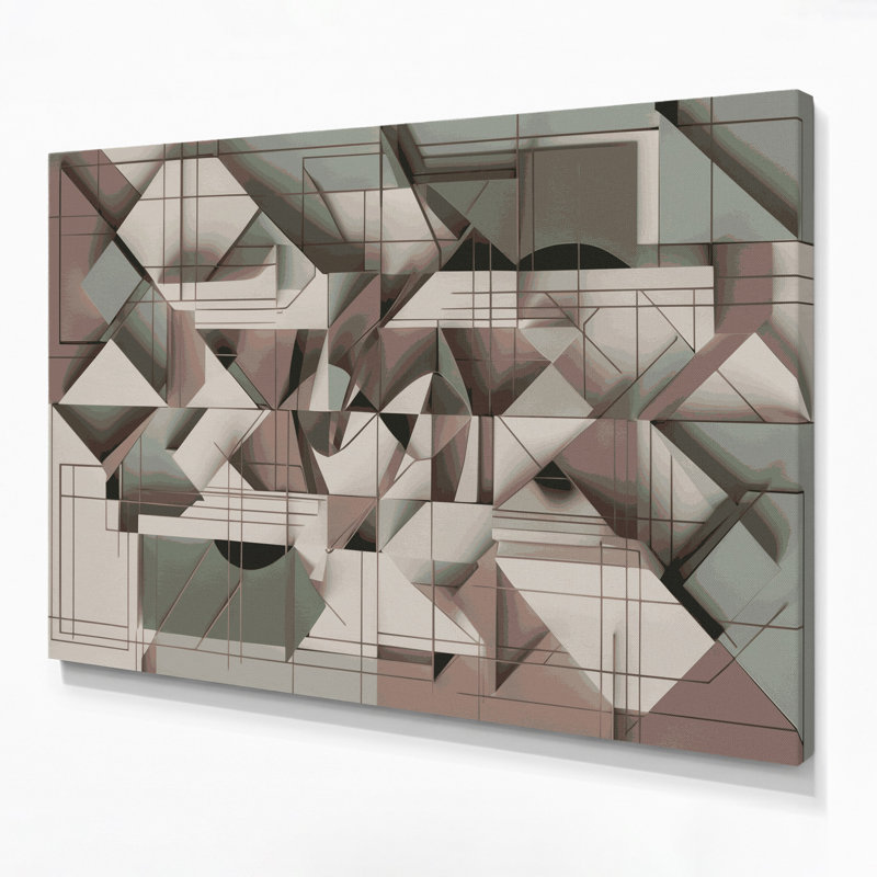 «Geometric Abstraction 86», art mural sur toile grise, H 8 po x l 10 po