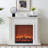 White Solid Wood Electric Fireplace