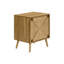 Table d'appoint, bout, rangement, petit, côté, salon, lampe, stratifié noyer clair, moderne