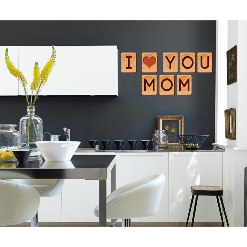 Adhésif décoratif citation «I Love Mom», H 7 po x l 14 po