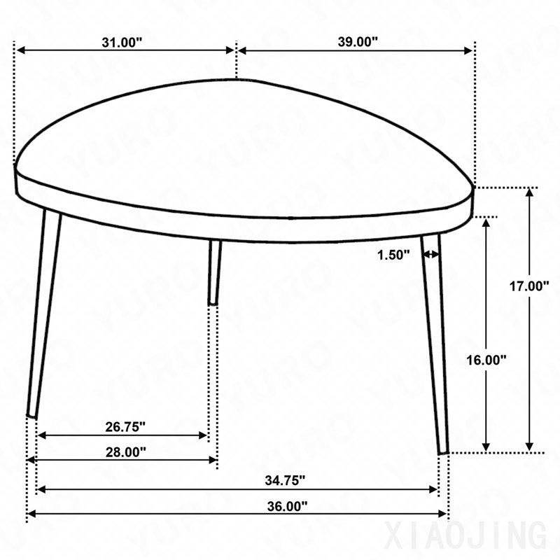 Ensemble de tables basses et de tables de bout noires 2 pièces