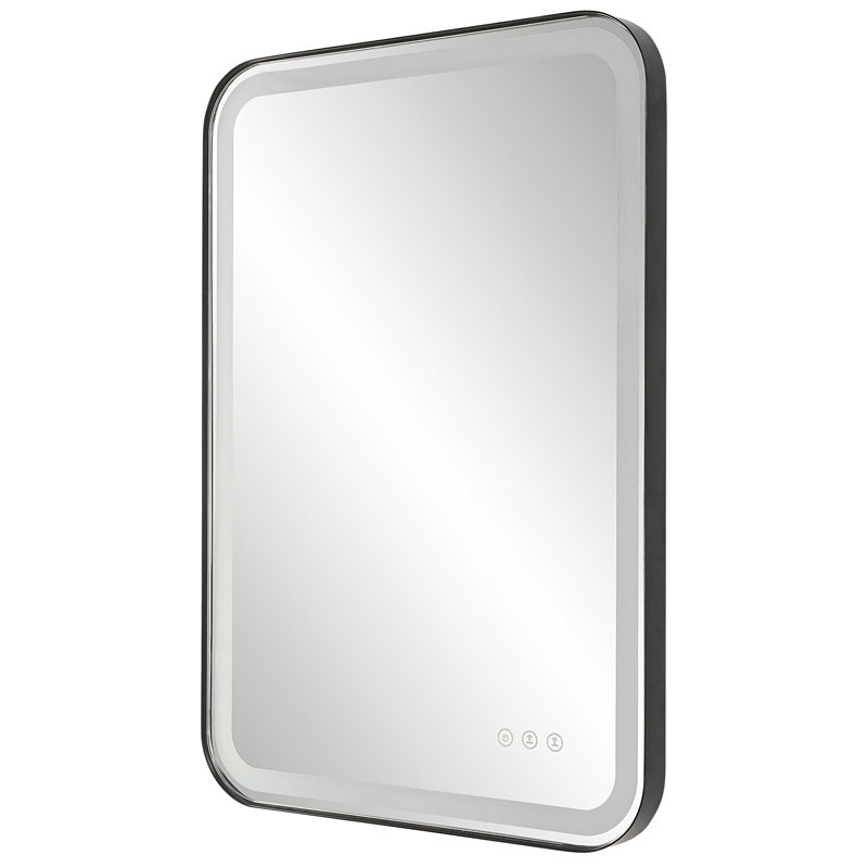 Crofton Flat Wall Mirror, Black