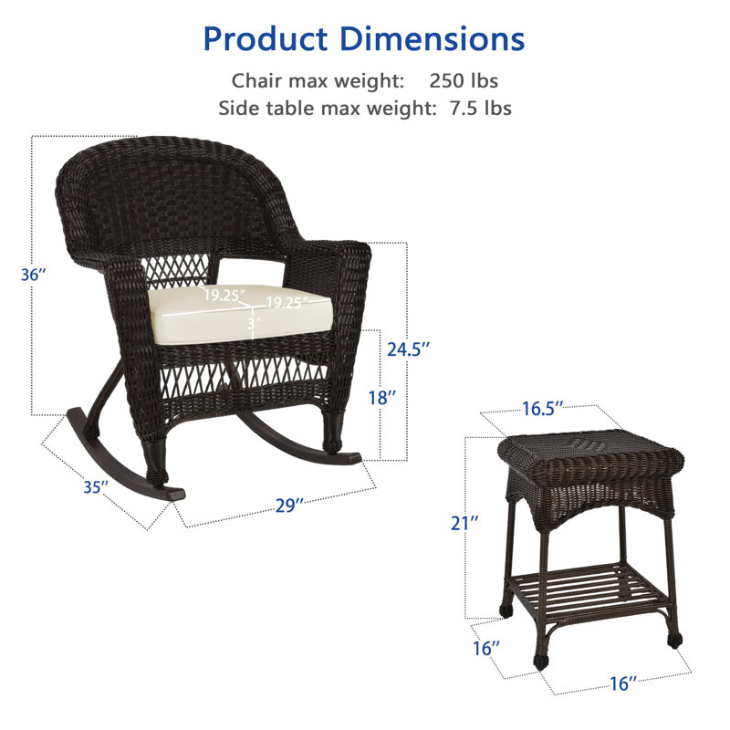 Starner 2 - Person Patio Conversation Set with Cushions, Espresso, Ivory
