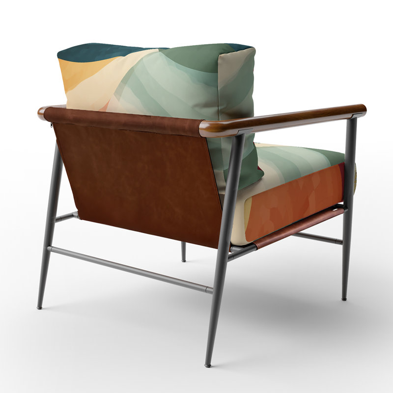 Chaise avec accoudoirs rembourrée Retro Dreamscape, Noir