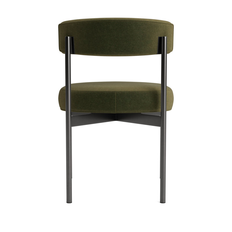 Remy Upholstered Dining Chair, Pewter, Performance Velvet - Balsam