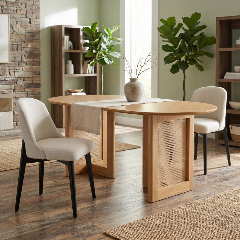 Table de salle à manger ovale en chêne 67 po avec 2 chaises Kowalsky, Ensemble de trois pièces : table, deux chaises, Oak