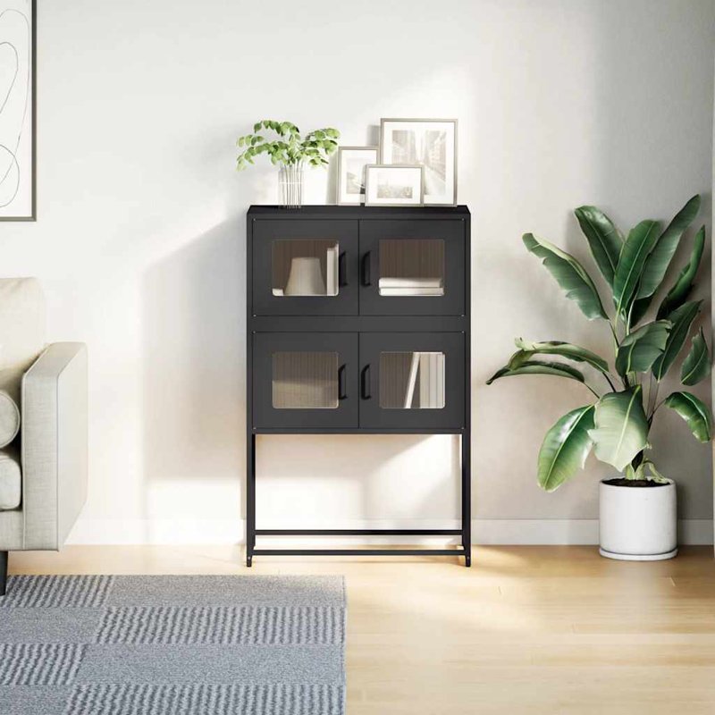Highboard 68X39x107 Cm Steel, Black