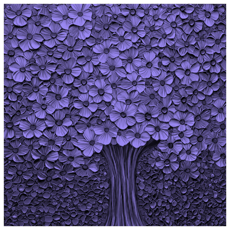 Couvertures mauves à motif floral, L 60 po x H 80 po