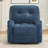 Modern Chenille Swivel Rocking Blue Recliner-591923469