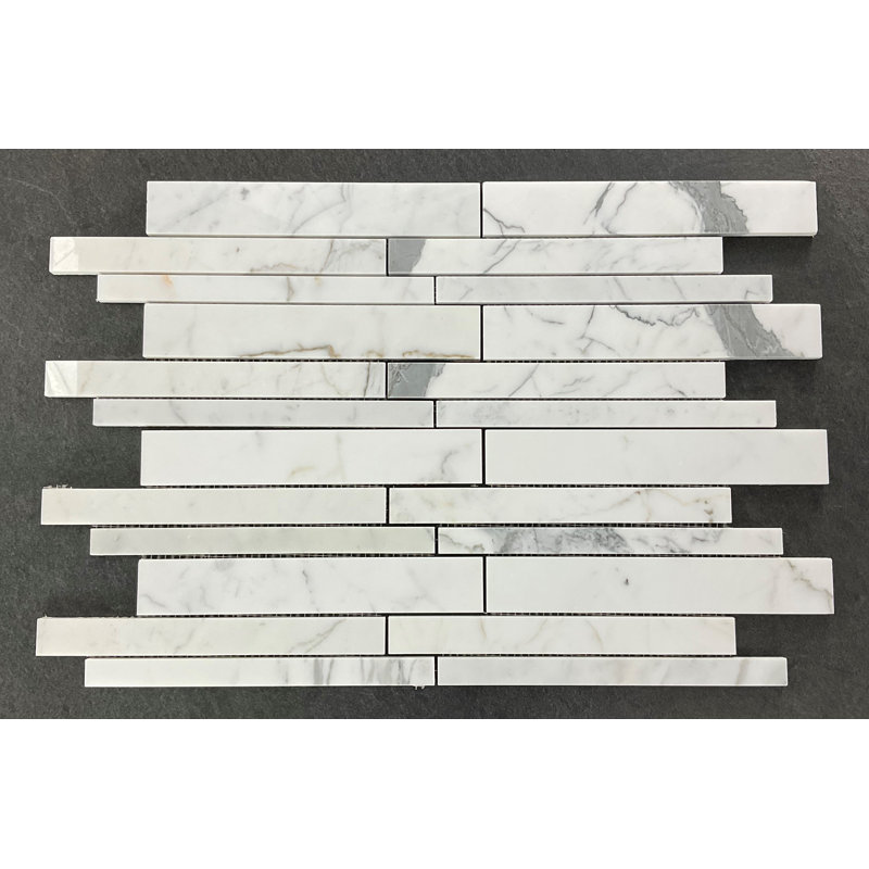 Calacatta Long Brick Marble Mosaic Tile