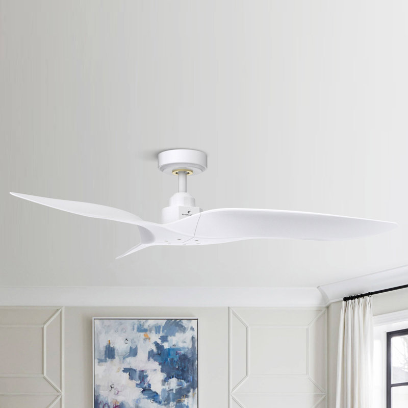 Ventilateur de plafond à hélice à 3 pales 52 po sans télécommande avec lumières Anesca, Blanc mat