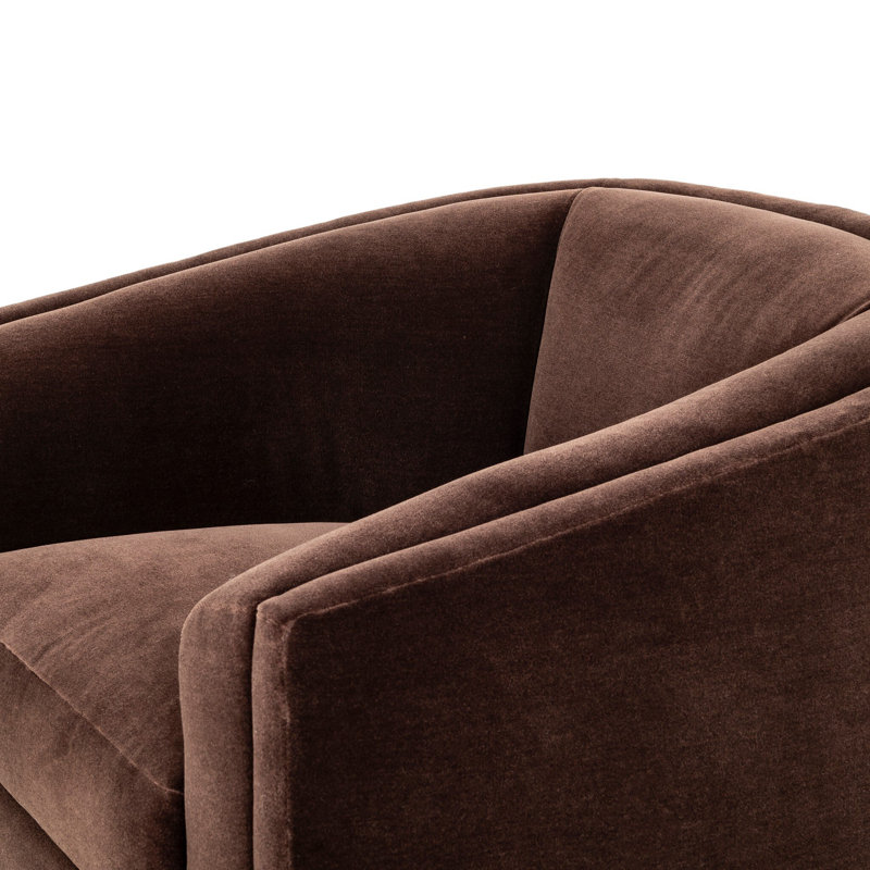 Presley Upholstered Swivel Chair, Monte Chocolate
