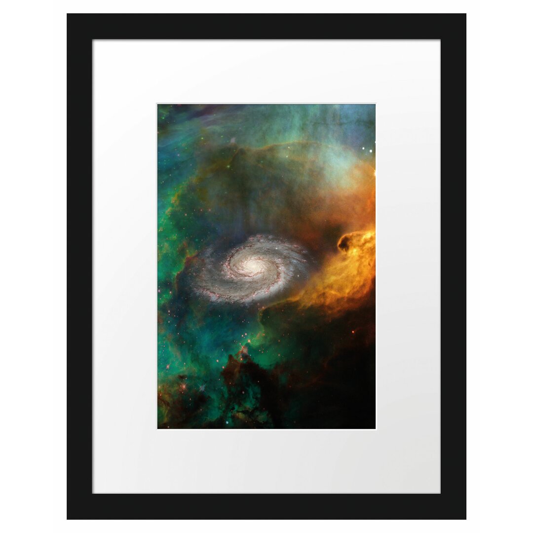 Gerahmtes Poster Galaxie mit Sternennebel