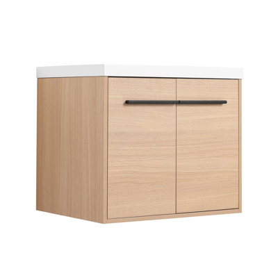 Meuble-lavabo en chêne avec comptoir en résine 24 po
