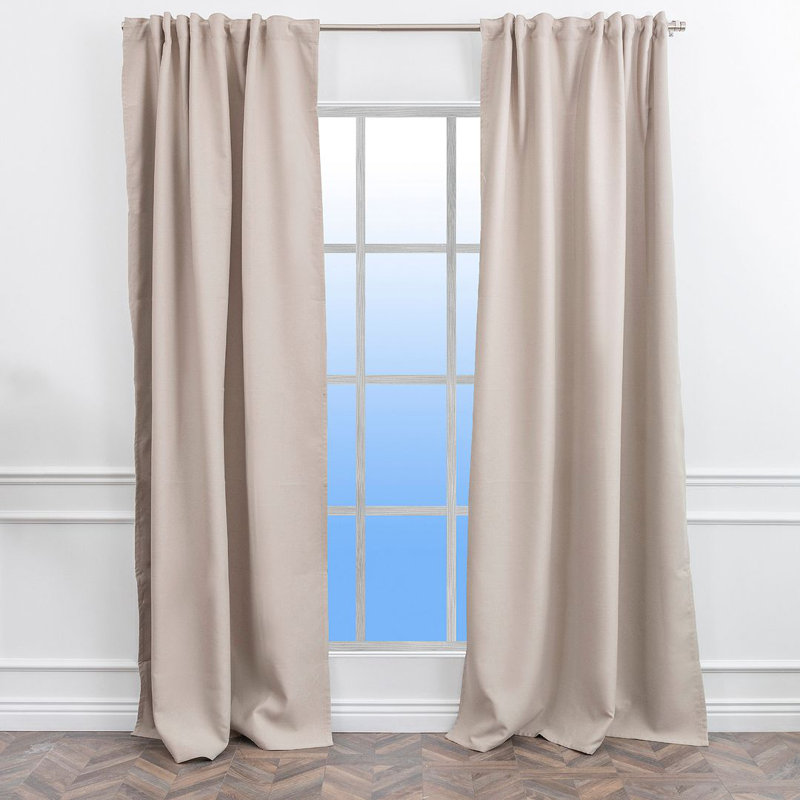 Room Darkening Single Curtain Panel, Wheat, 130cm Width x 245cm Drop